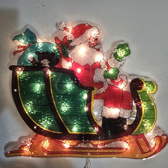 Northlight 17" Double-sided Lighted Santa Sleigh Window Silhouette - Picture 3 of 10
